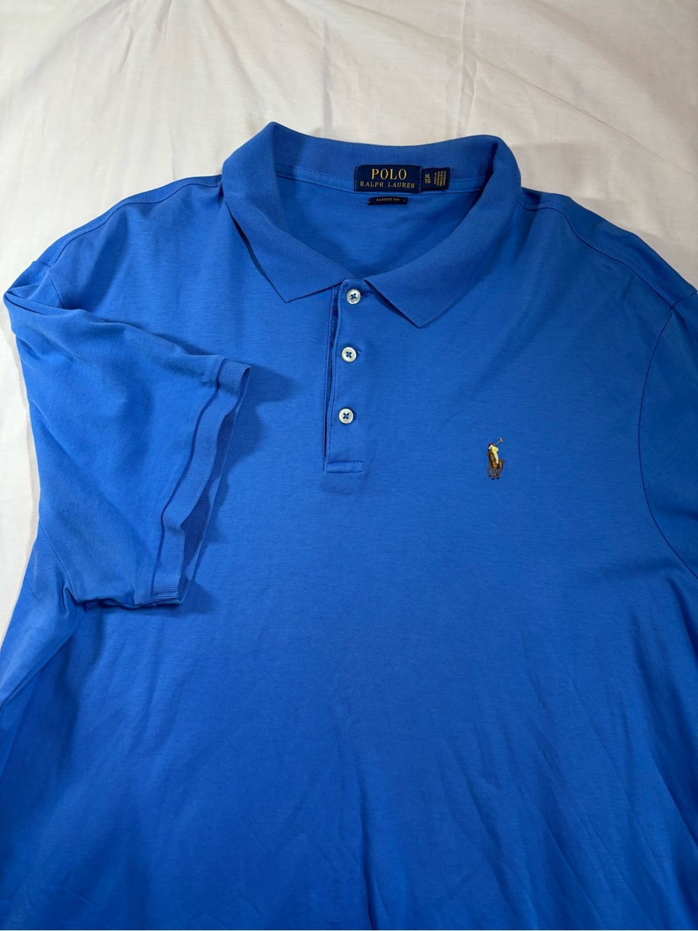 Polo Ralph Lauren Men's Short Sleeve Blue Polo Shirt Size Xl